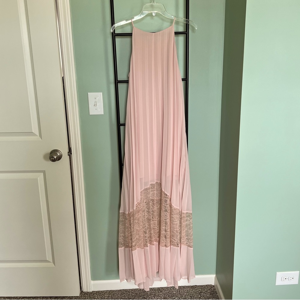 BCBGeneration Pleated Dress with Lace Detail